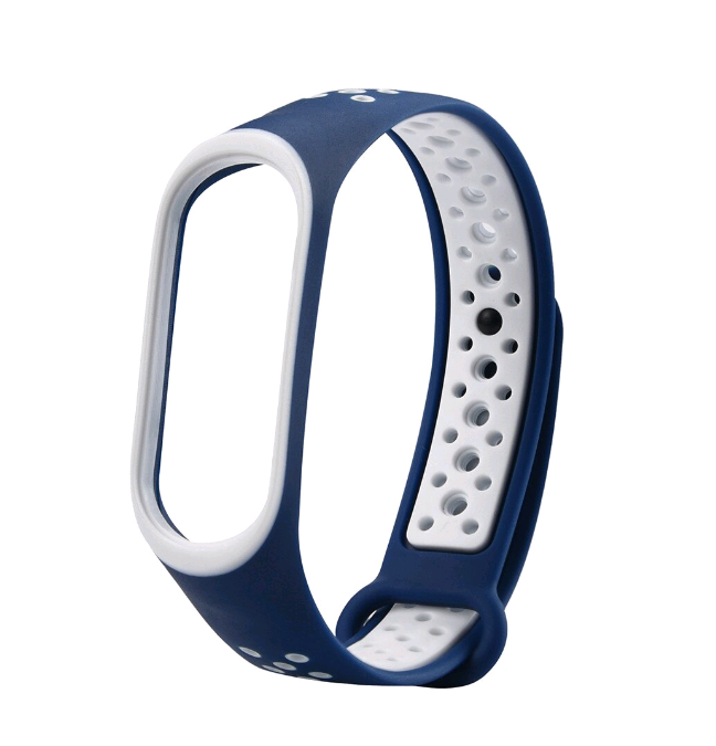 Ремінець для Mi Band 3/4 Sport (Синьо-білий)-0